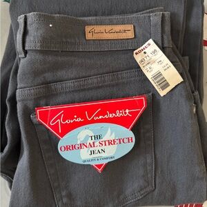 Brand New Gloria Vanderbilt Charcoal Stretch Cotton Denim Size 12